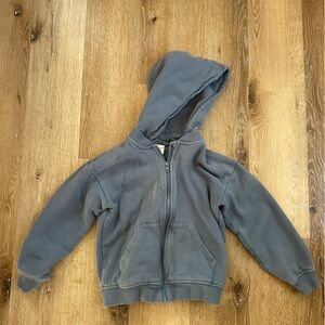 Light blue Zip-Up sweatshirt with detachable hood -P.o.P- organic cotton